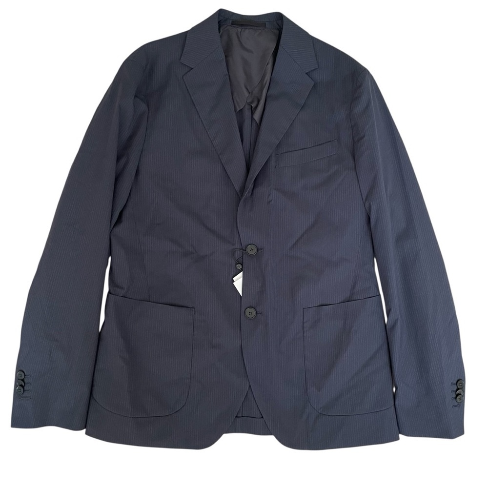 Massimo Dutti Navy Pinstripe Sport Coat Blazer